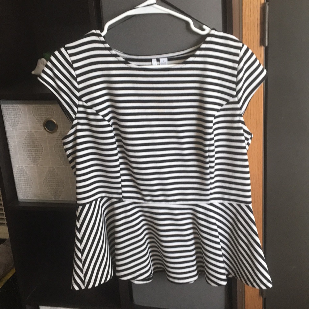 Striped Peplum Top